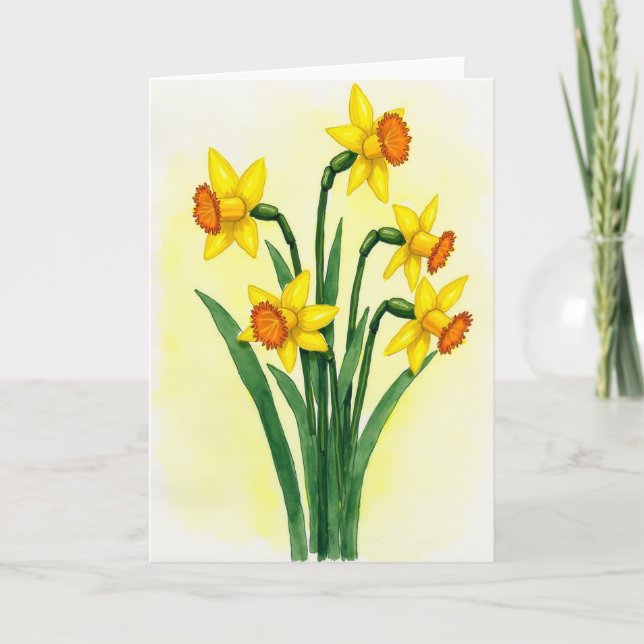 Carte de printemps Fleur jaune en fleurs (Devant)