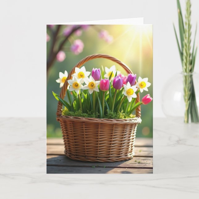 Carte de printemps fleurie douce (Devant)