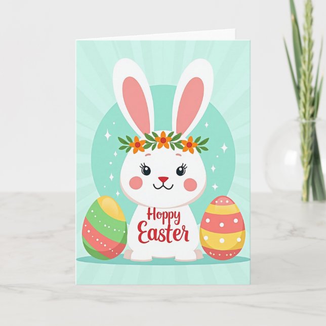 Carte de printemps Happy Bunny (Devant)