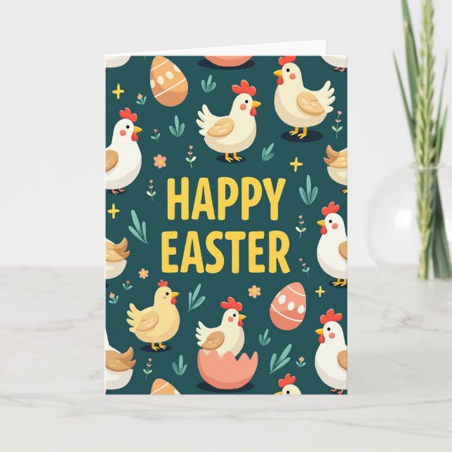 Carte de printemps joyeuse pour la volaille (Devant)