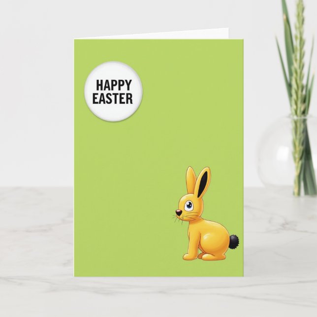 Carte de printemps Lapin Jaune (Devant)