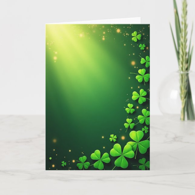 Carte de printemps Lucky Shamrocks (Devant)
