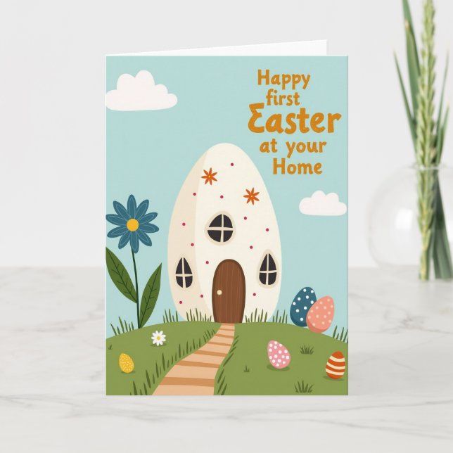 Carte de printemps Maison à pois (Devant)