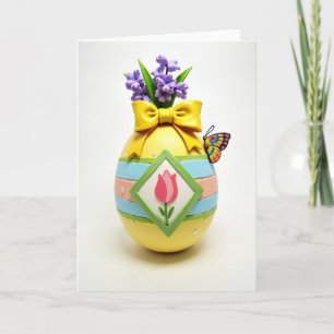 Carte de printemps Œuf à pois