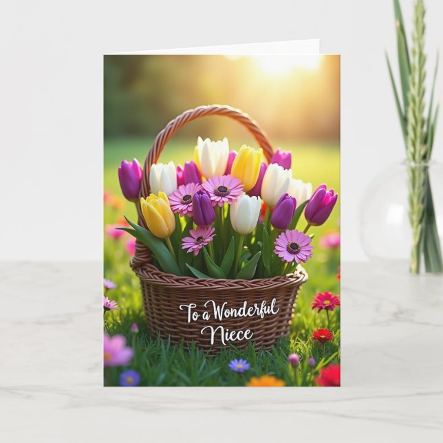Carte de printemps pour une douce nièce (Devant)