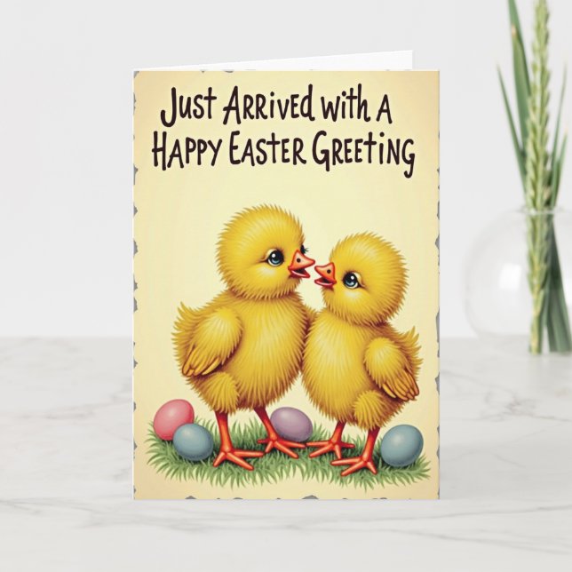 Carte de printemps Yellow Chicks (Devant)