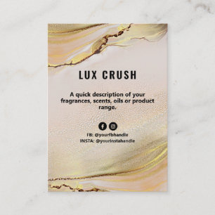 Carte de prix de l'encre d'alcool rose et or