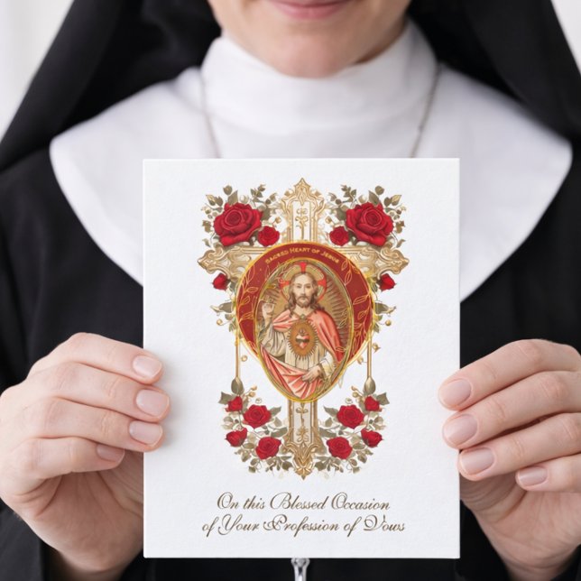 Carte de profession religieuse des vœux des religi (Créateur téléchargé)