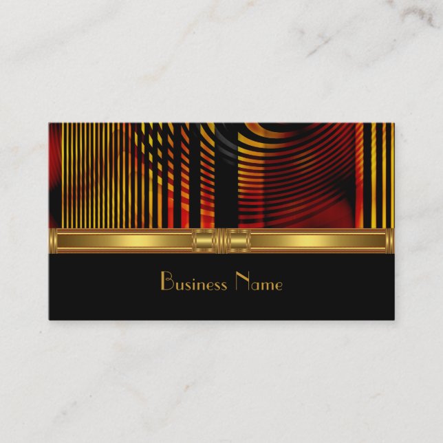 Carte de profil Business Abstrait Red Gold Design  (Devant)