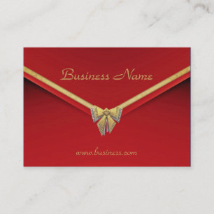 Carte de profil Business Red Gold Bow