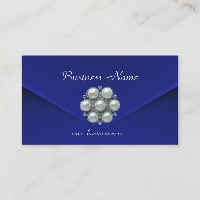 Carte de profil Business Rich Blue Velvet Pearls (Devant)