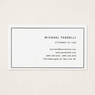 Carte de profil classique minimaliste du procureur