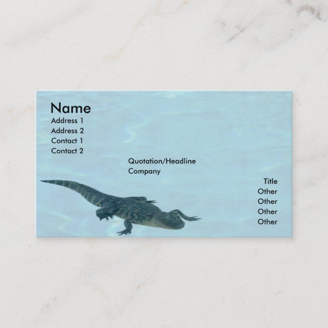 Carte de profil d'alligator (Devant)