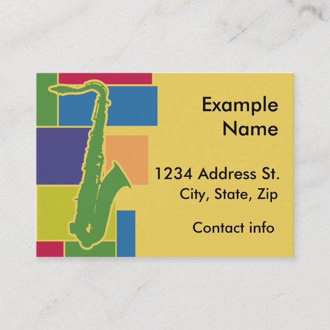 Carte de profil de Colorblocks de saxophone (Devant)