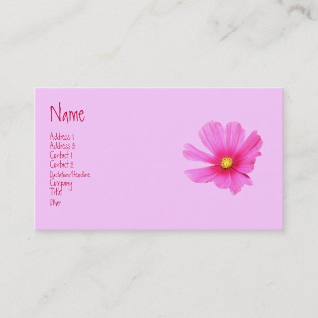 Carte de profil de cosmos (Devant)