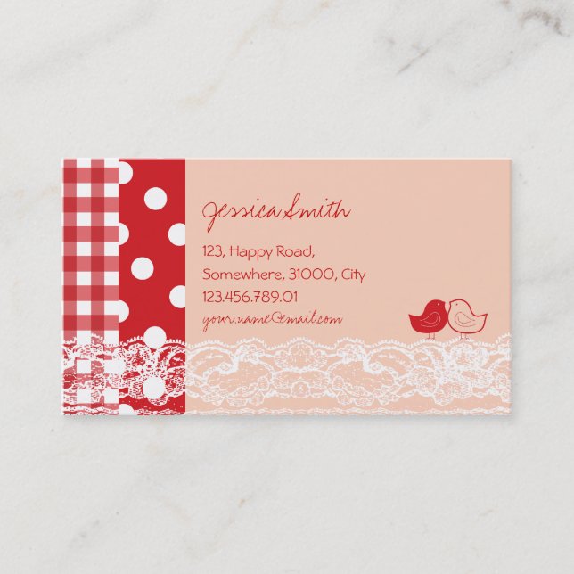 Carte de profil de dentelle mignonne pour les oise (Devant)