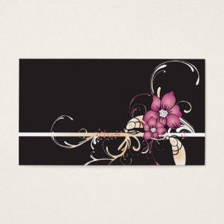 Carte de profil de fleurs roses