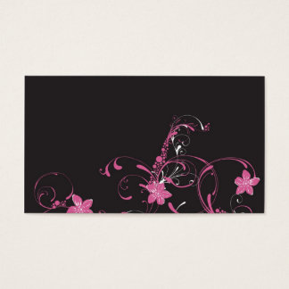 Carte de profil de fleurs roses
