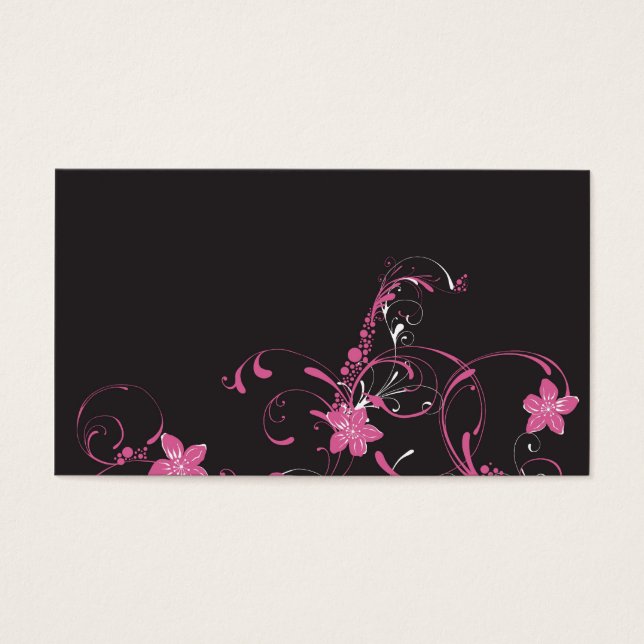 Carte de profil de fleurs roses (Devant)