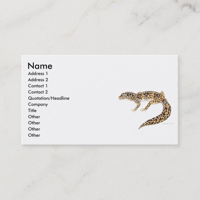 Carte de profil de Gecko de léopard (Devant)