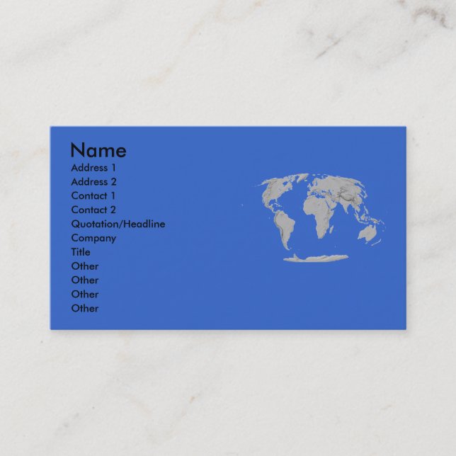 Carte de profil de globe (Devant)