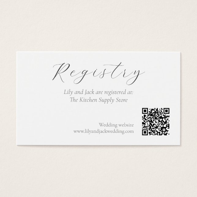 Carte de profil de registre de mariage à script mi (Devant)