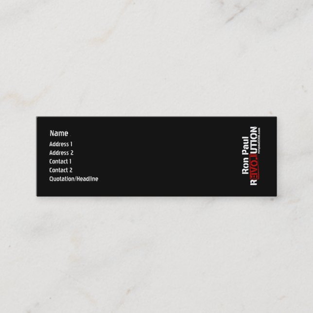 Carte de profil de révolution de Ron Paul (Devant)