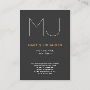 Carte de profil d'entreprise Chubby Monogram Grey