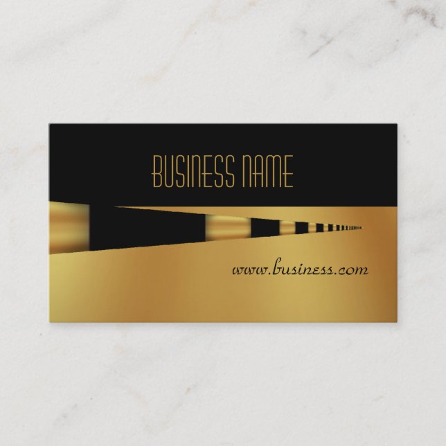 Carte de profil d'entreprise Yellow Gold Pen Noir (Devant)