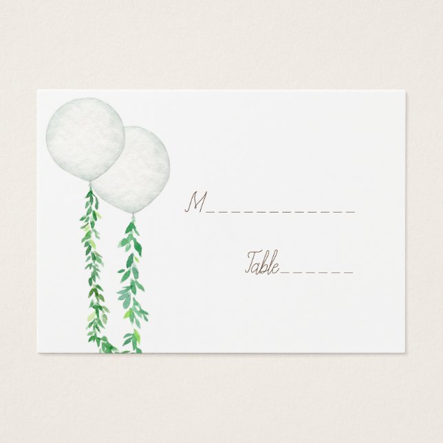 Carte de profil des ballons d'aquarelle mariage (Devant)