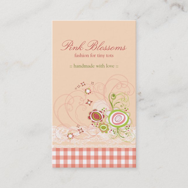 Carte de profil des Blossoms de Pink Whimsical et  (Devant)