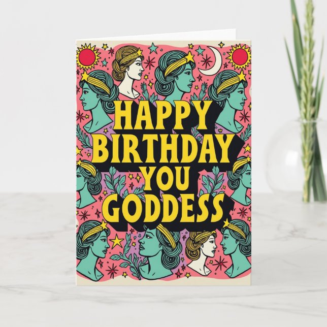 Carte de profil d'étoile de déesse d'anniversaire (Devant)