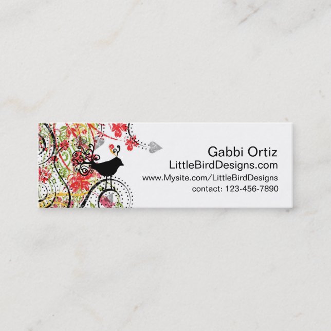 Carte de profil d'oiseau, carte de mise en réseau (Devant)