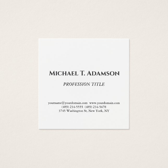 Carte de profil élégante de style rétro noir et bl (Devant)