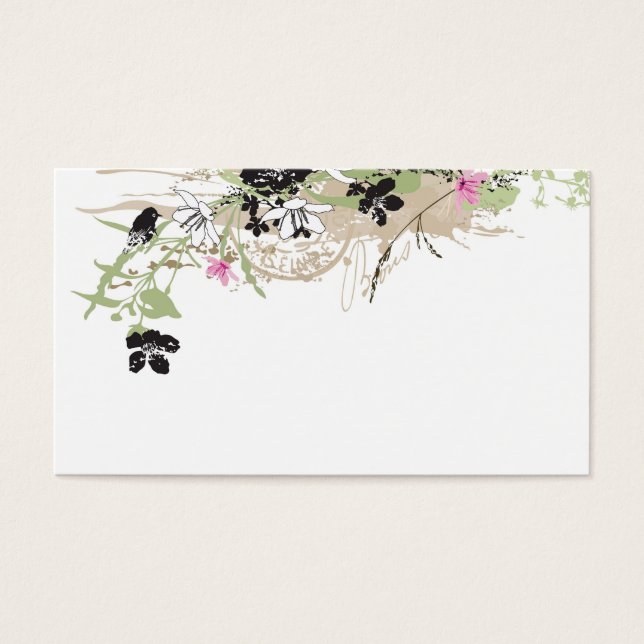 Carte de profil Grungy flowers (Devant)