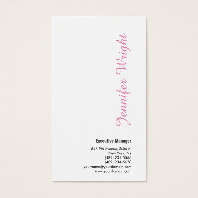 Carte de profil minimaliste professionnelle fémini (Devant)