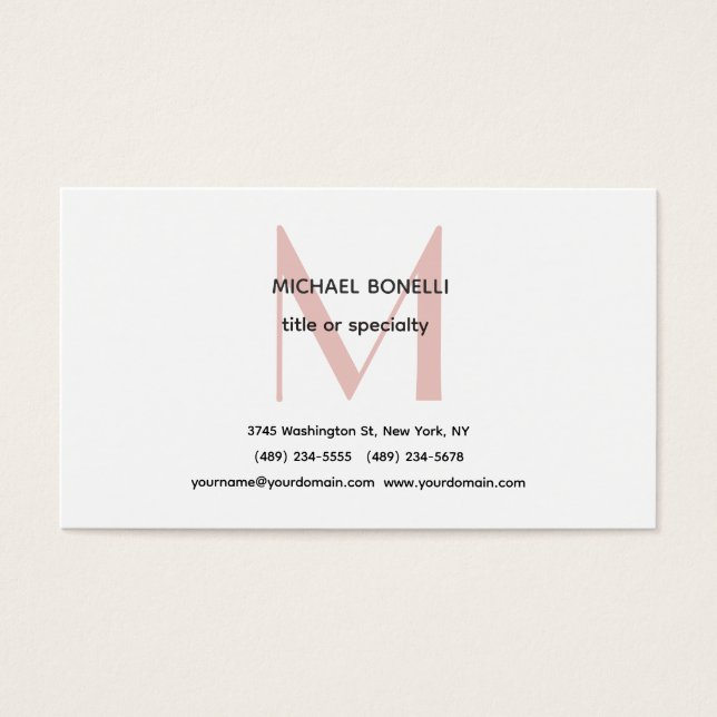 Carte de profil monographique minimaliste professi (Devant)