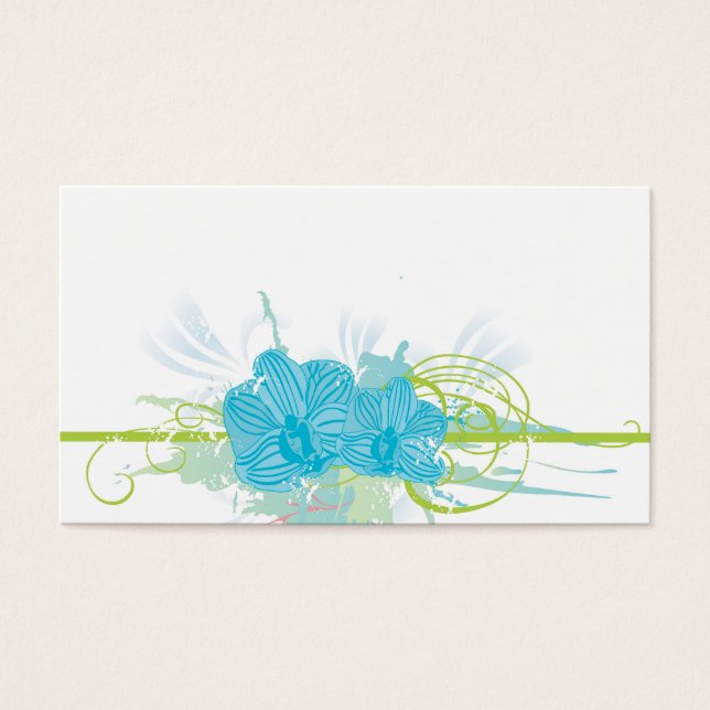Carte de profil orchidées bleues (Devant)