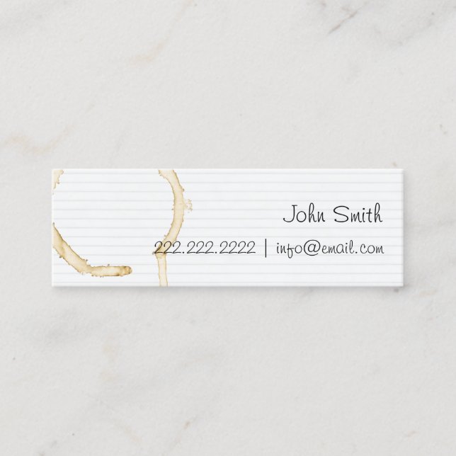 Carte de profil papier à base de café basse techno (Devant)