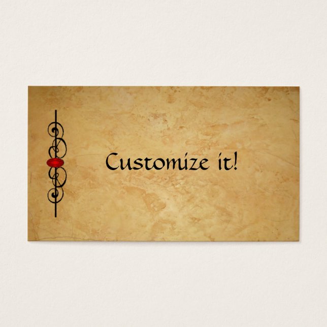 CARTE DE Profil PERSONNALISÉE en cuir et en rubis (Devant)