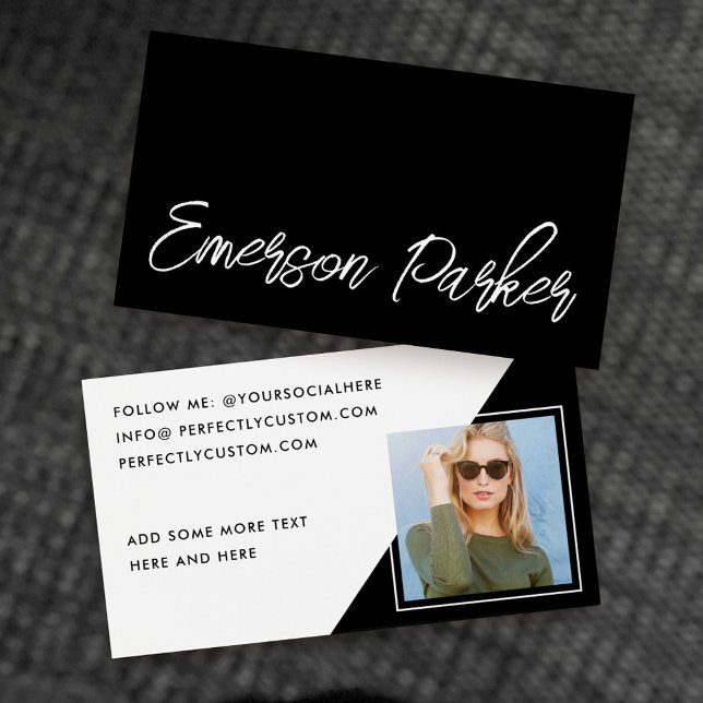 Carte de profil photo noir influenceur de script t (Créateur téléchargé)