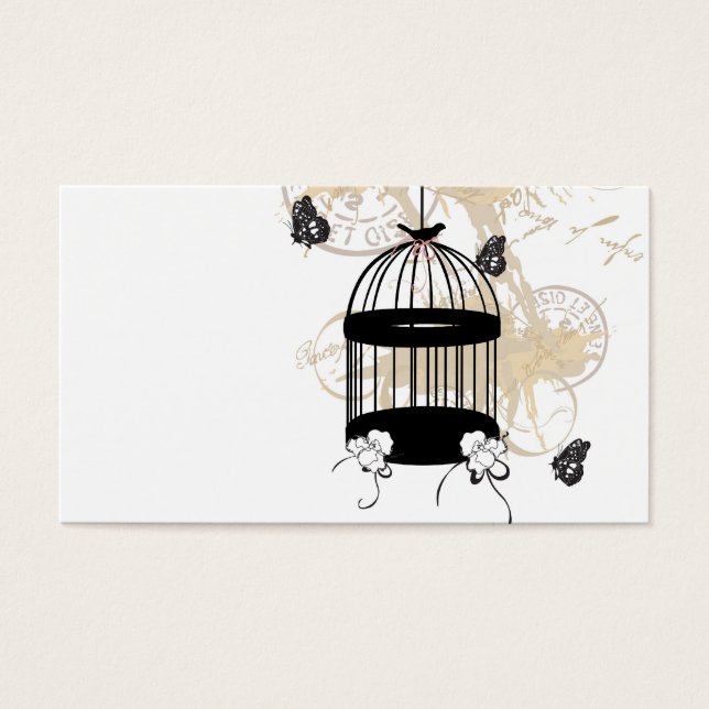 Carte de profil Retro birdcage (Devant)
