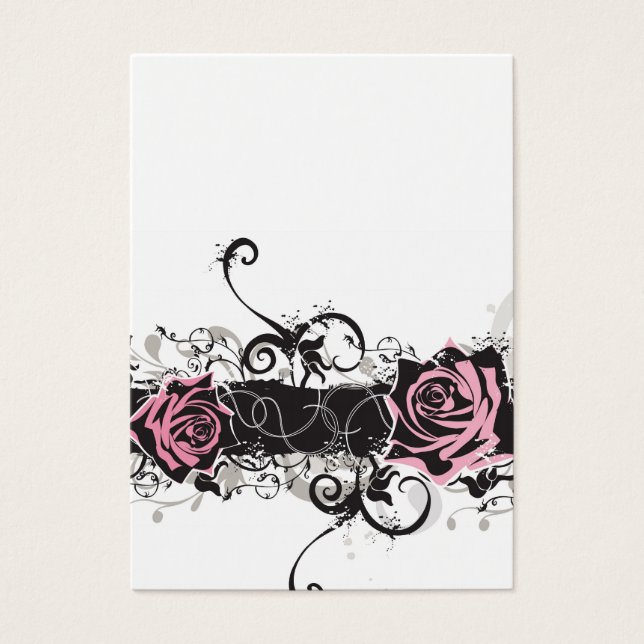 Carte de profil rose roses (Devant)