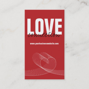 Carte de profil simple moderne Red Loopy Love Hear