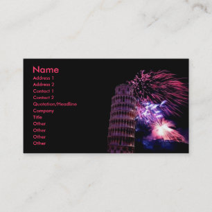Carte de profil Tour de Pise Fireworks