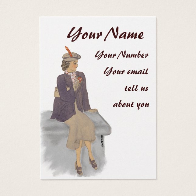 Carte de profil vintage Lady (Devant)