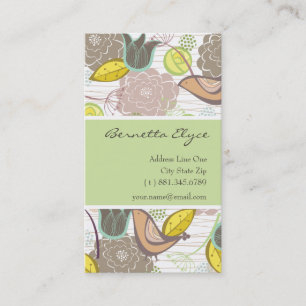 Carte de profil Whimsical Sweet Birds & Floral Gar
