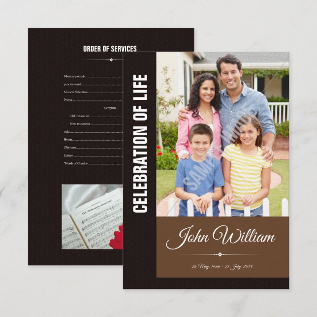 Carte de programme commémorative (Devant / Derrière)