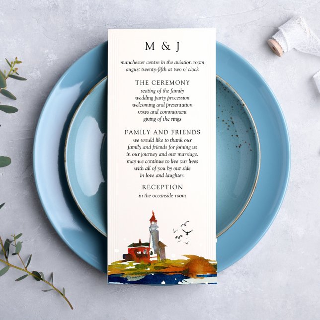 Carte de Programme de Mariage "Au Bord de la Mer" (Créateur téléchargé)