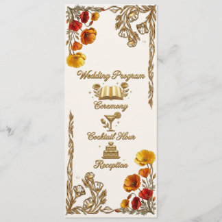 Carte de Programme de Mariage au Pavot de Californ